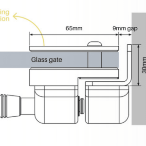 Glass Latch - Pool Gate to Wall / Square Post - B - Image 2