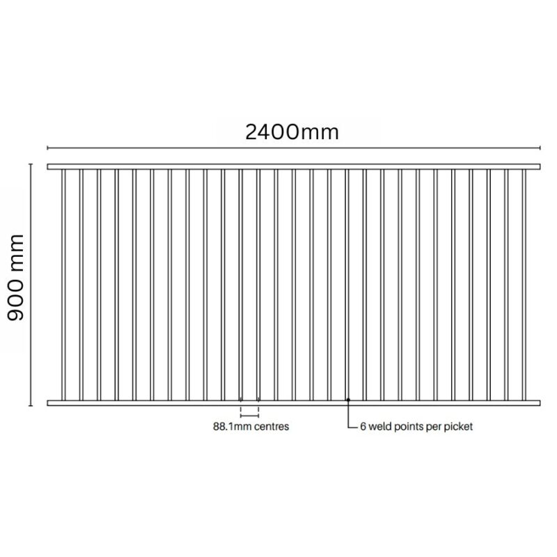 GardenKit - Flat Top Panel - 900H x 2400W - Aluminium - B - Image 2