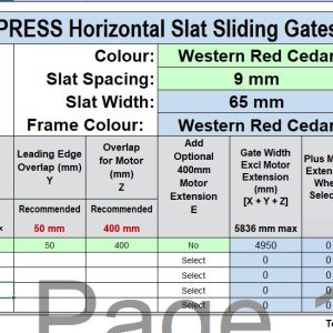 Slat Sliding Gate (65mm with 9mm gaps) Western Red Cedar - Belinda - Image 3
